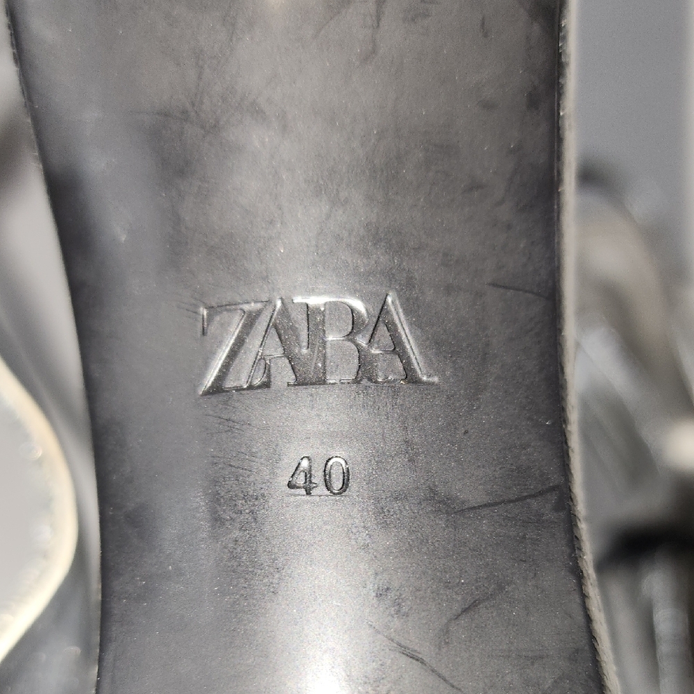 Zara Silver Heeled Slingback Shoes - Picture 4 of 8